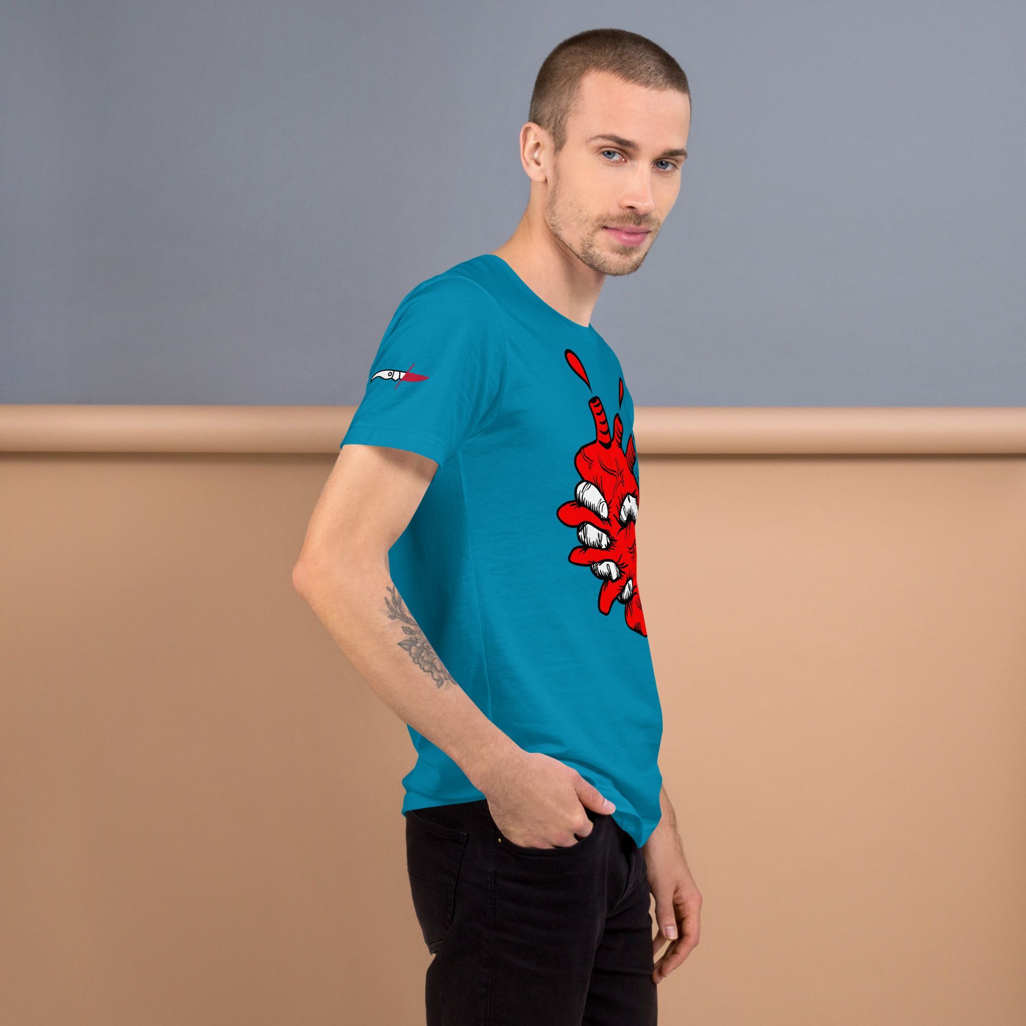 Camiseta «Corasón Estrujao» Aqua - Imagen 3