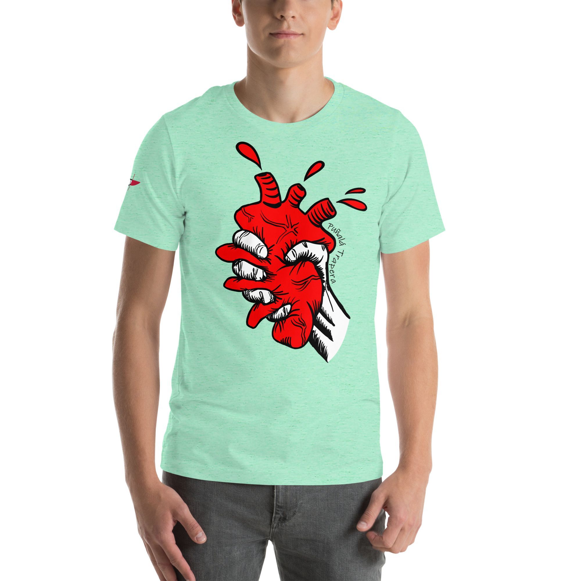 Camiseta «Corasón Estrujao» Menta Jaspeado - Imagen 2