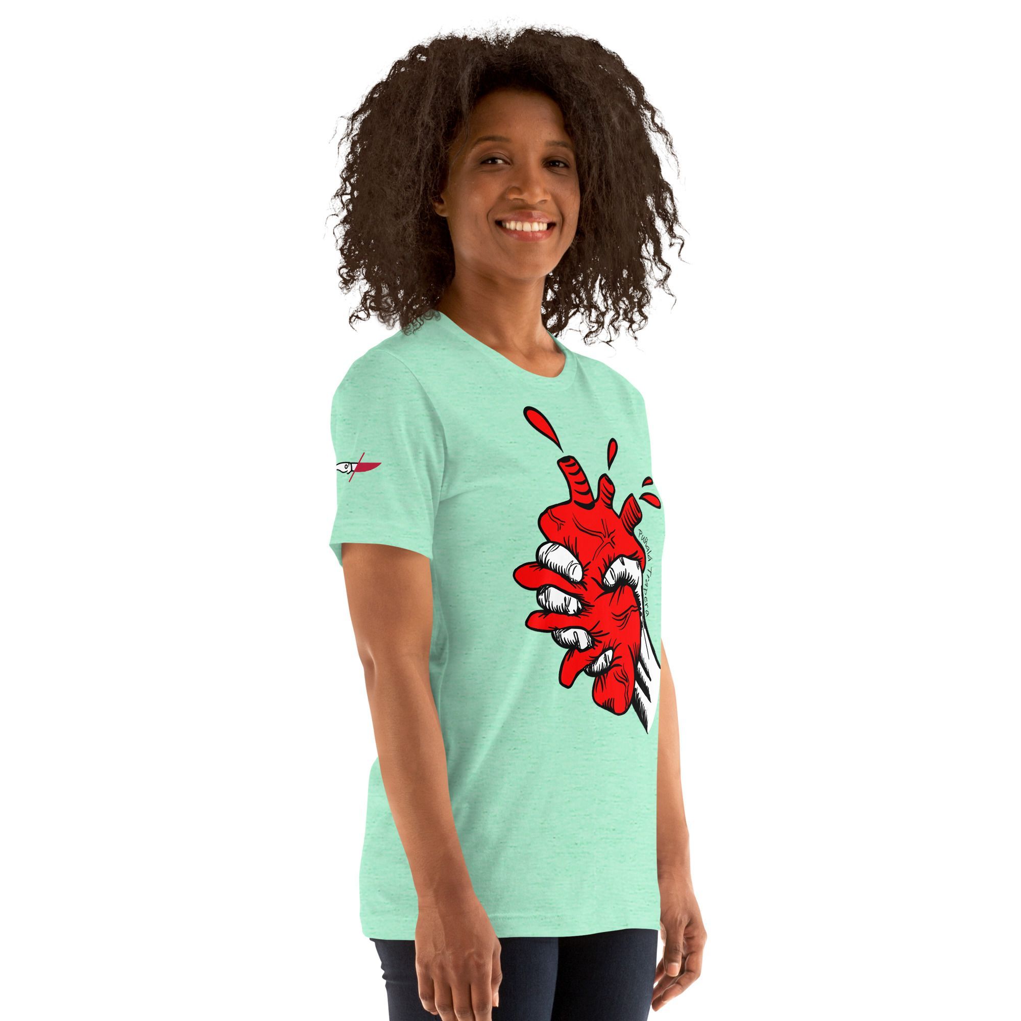 Camiseta «Corasón Estrujao» Menta Jaspeado - Imagen 3