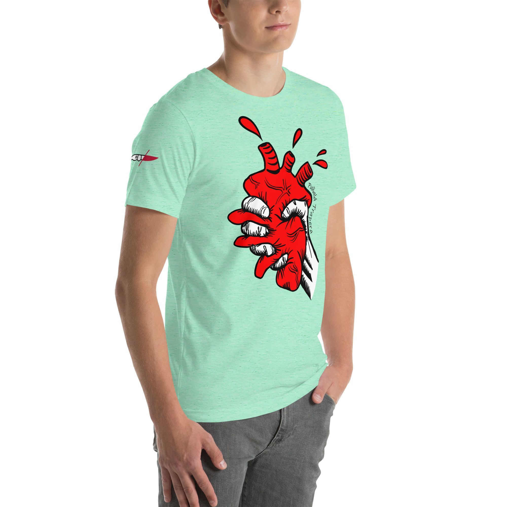 Camiseta «Corasón Estrujao» Menta Jaspeado - Imagen 4