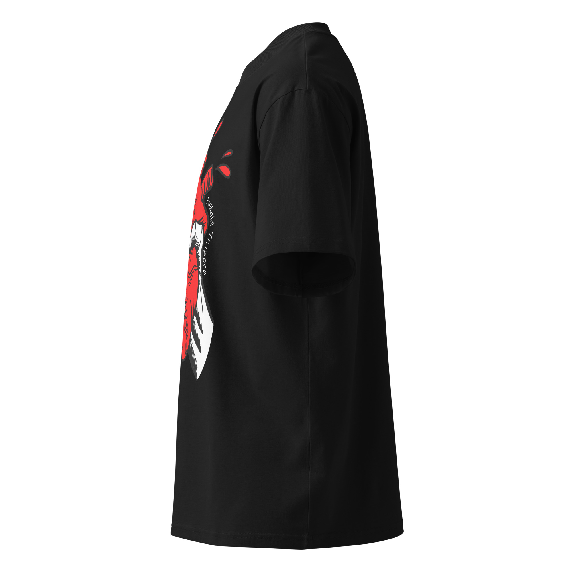 Camiseta oversize Corazón Estrujáo en color negro