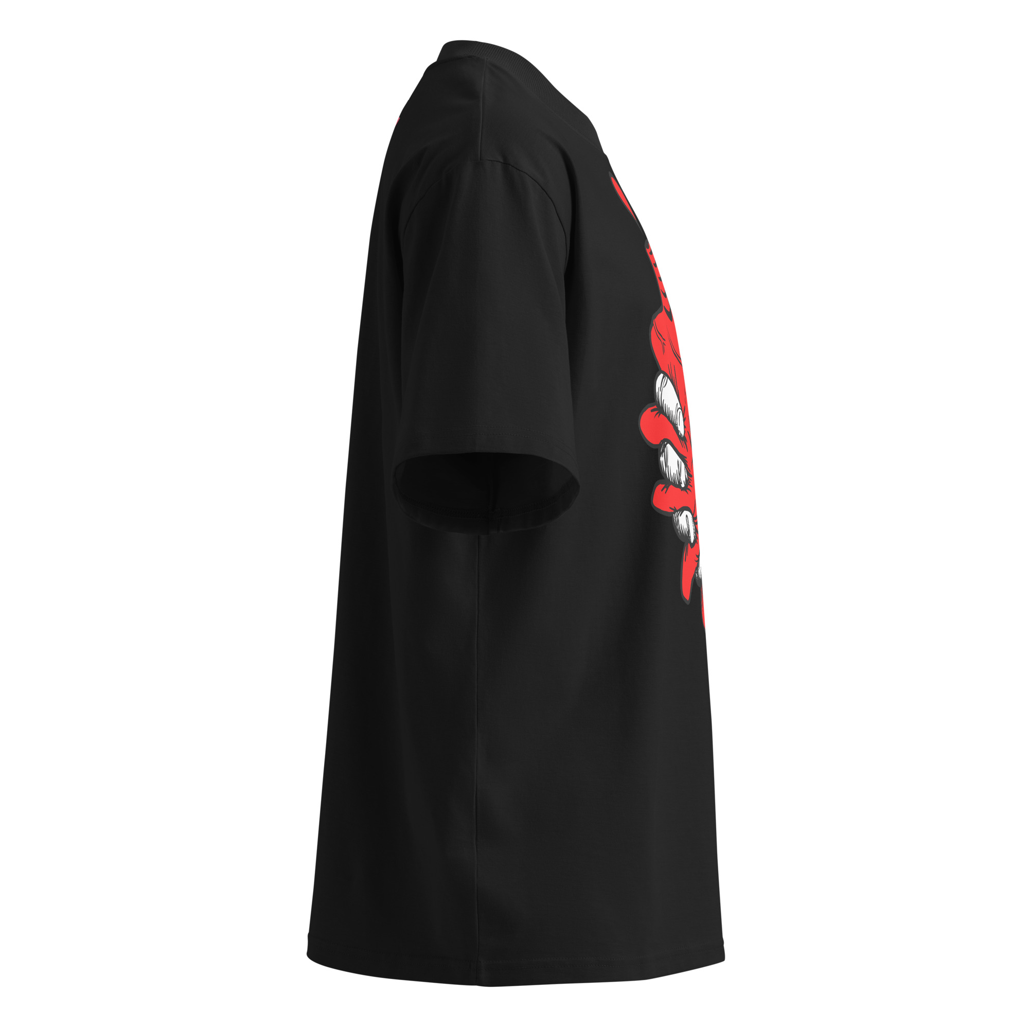 Camiseta oversize Corazón Estrujáo en color negro